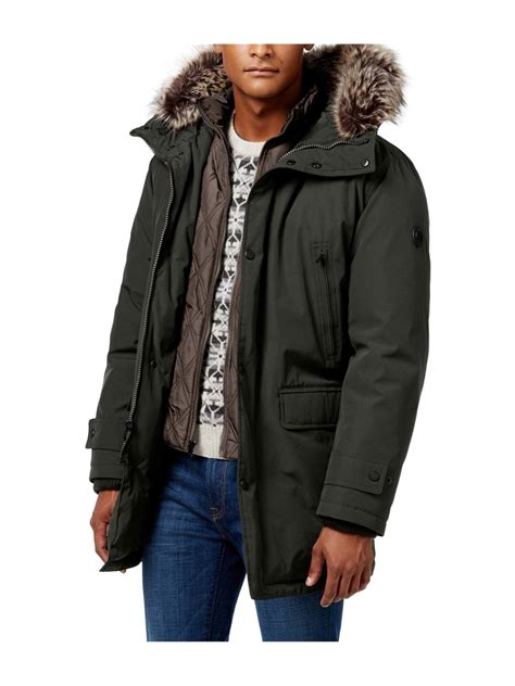 michael kors men's big & tall hooded bib snorkel coat